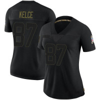 Womens Kansas City Chiefs Travis Kelce Black Limited 2020 Salute To Service Jersey